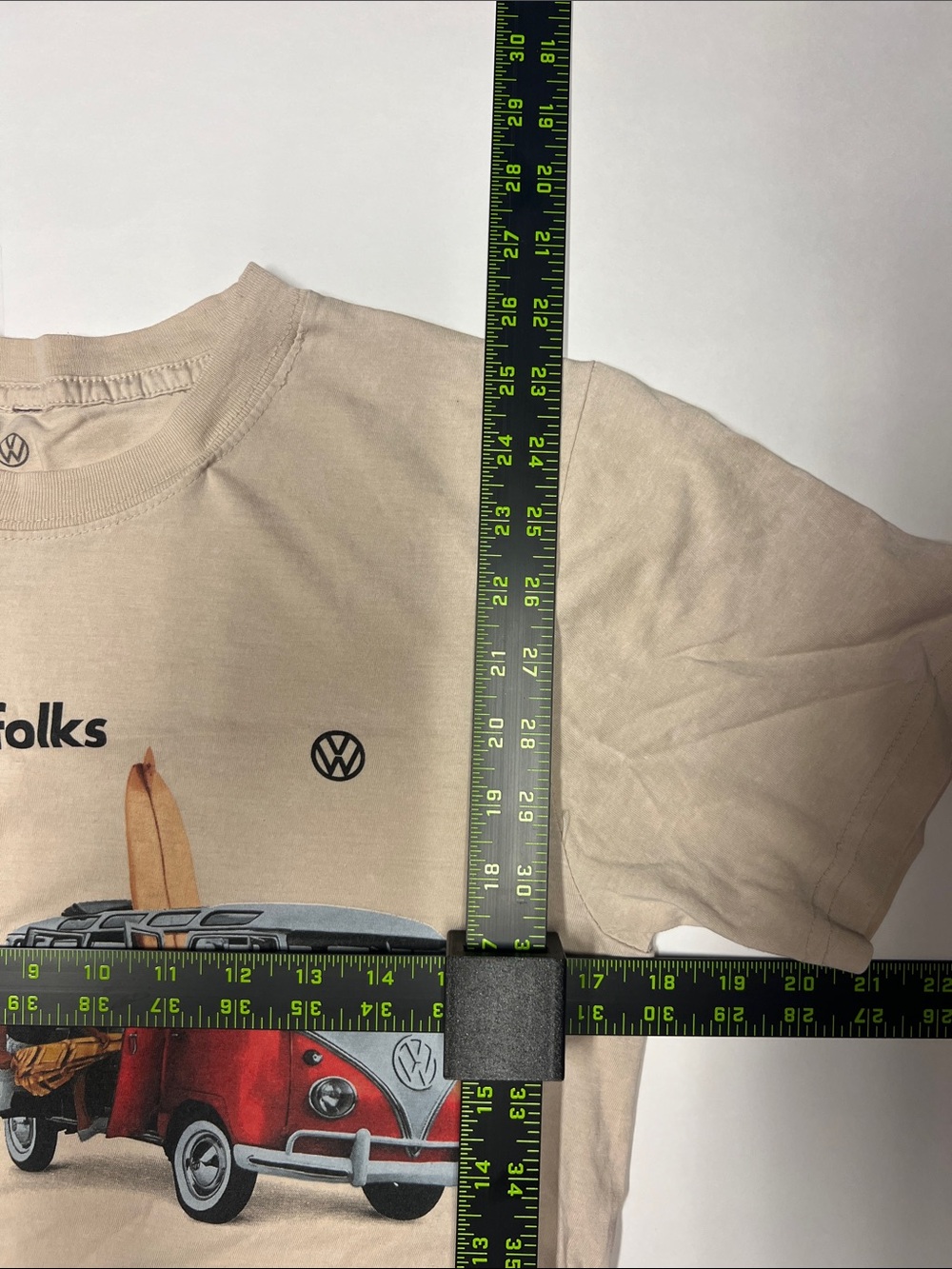 Volkswagen Beige Graphic Tee - You Get More Folks in a Volks - Picture 3 of 4
